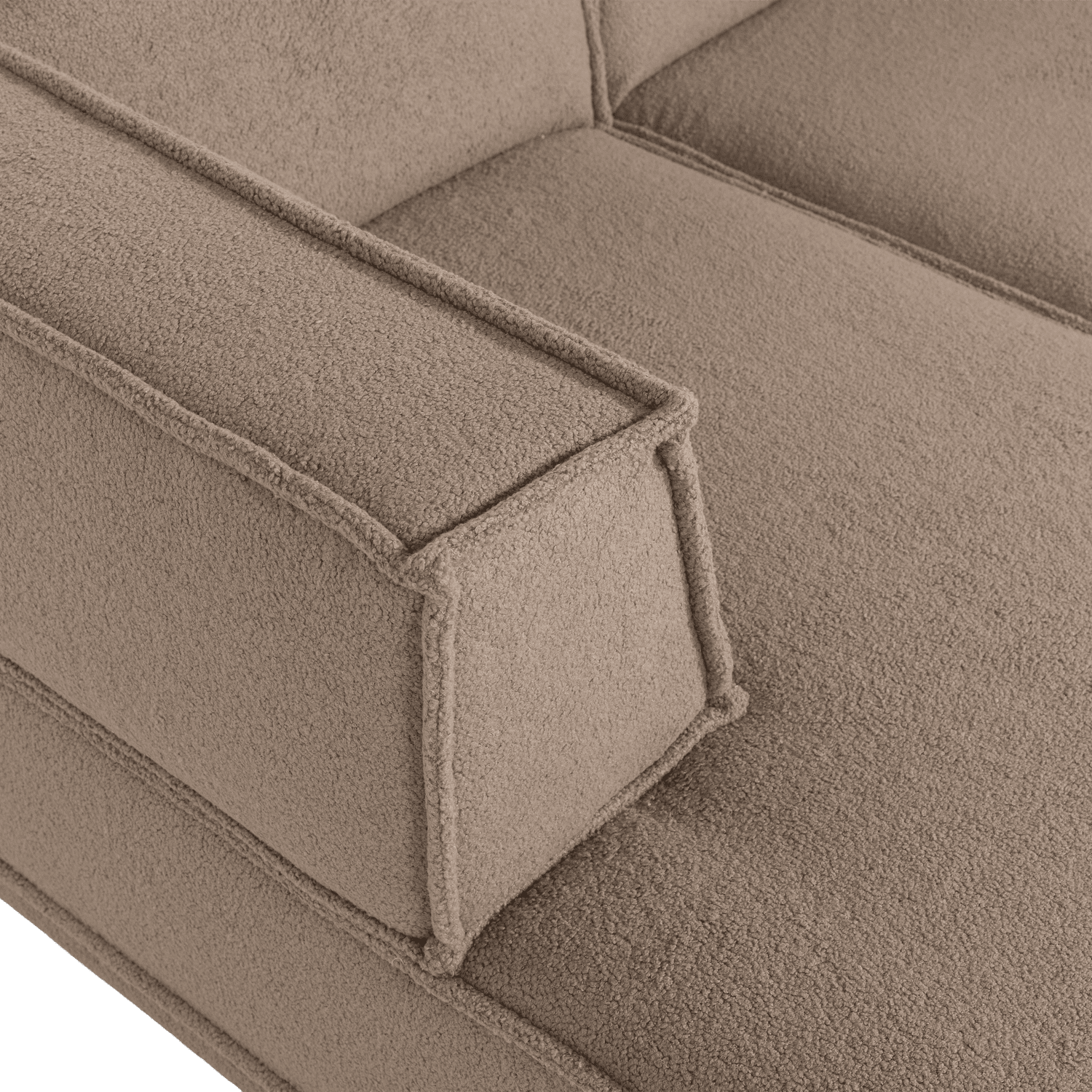 WOOOD Manu chaise longue links teddy taupe Taupe Modulaire banken