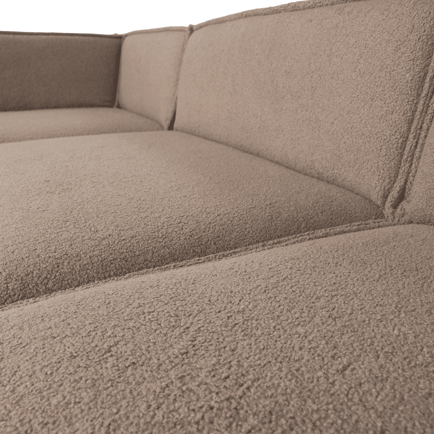 WOOOD Manu chaise longue links teddy taupe Taupe Modulaire banken