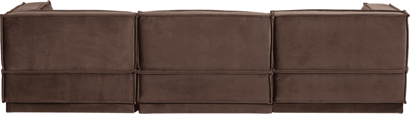 WOOOD Manu chaise longue links velvet bruin Bruin Modulaire banken