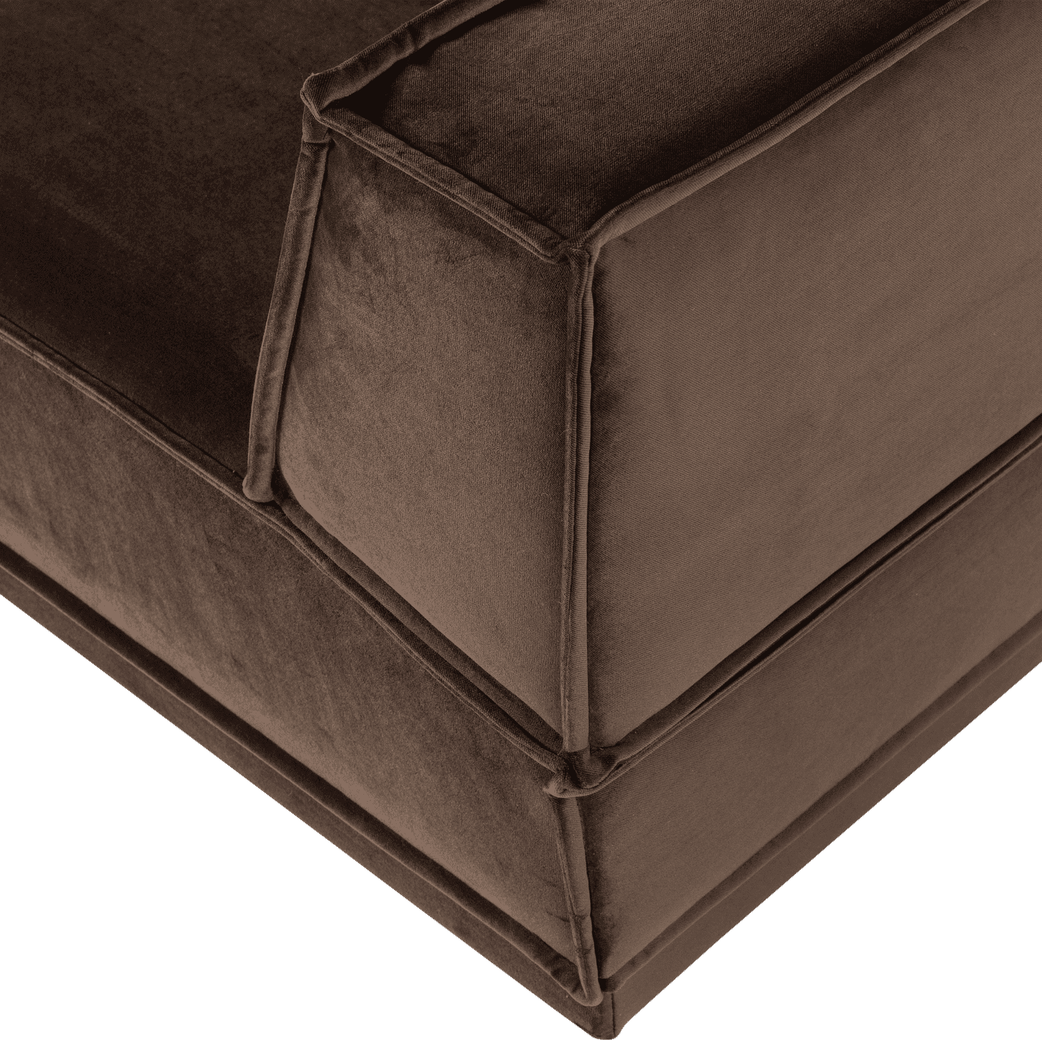 WOOOD Manu chaise longue links velvet bruin Bruin Modulaire banken