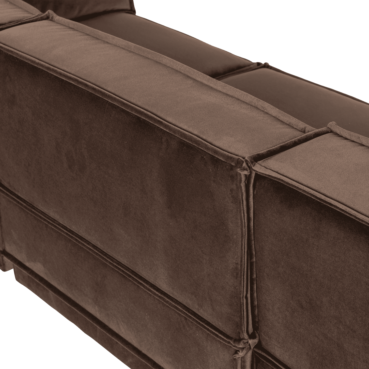 WOOOD Manu chaise longue links velvet bruin Bruin Modulaire banken
