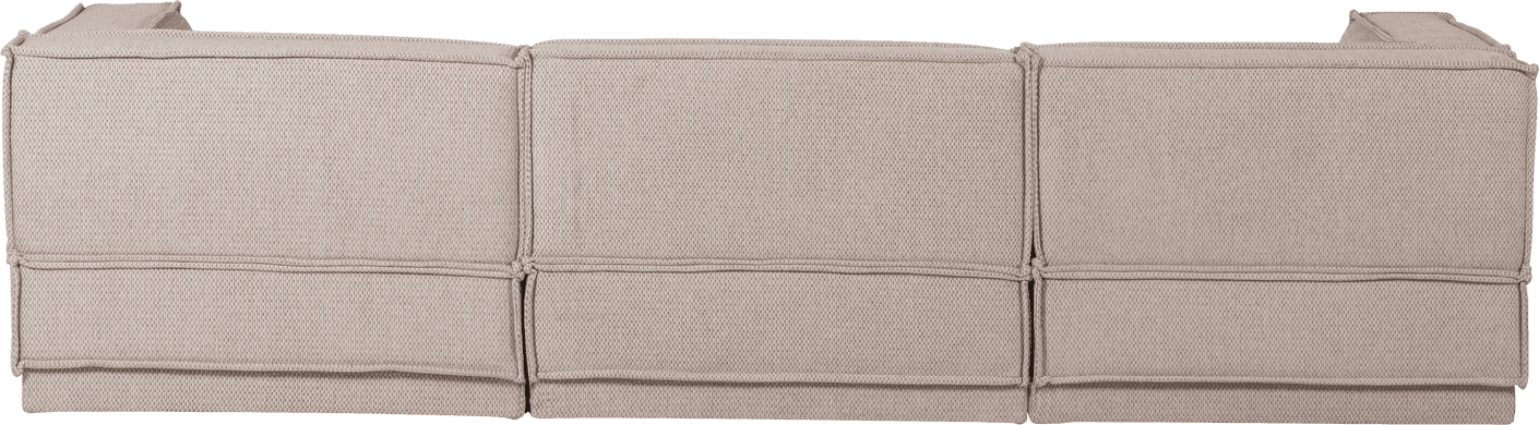 WOOOD Manu chaise longue rechts grove chenille naturel Naturel Modulaire banken