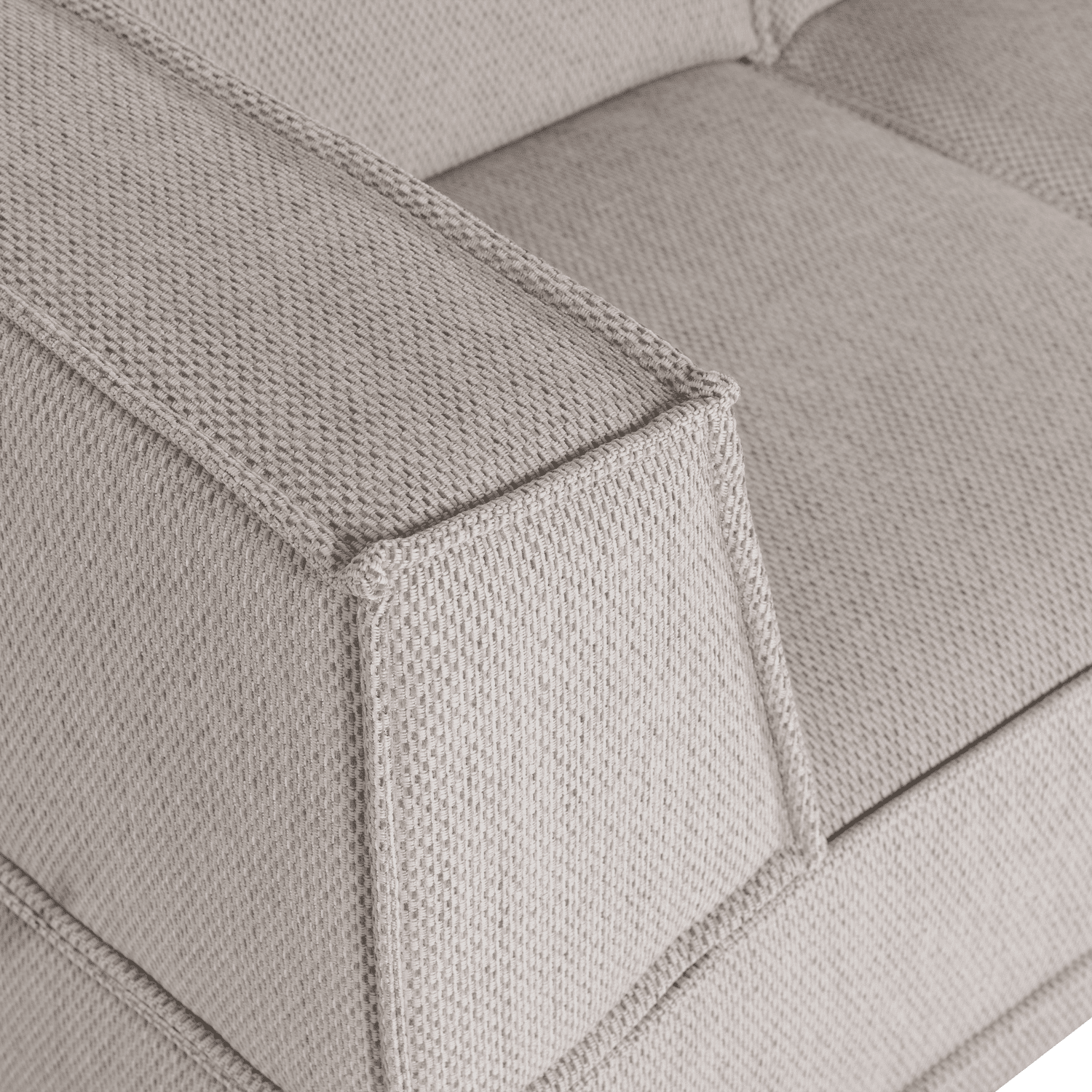WOOOD Manu chaise longue rechts grove chenille naturel Naturel Modulaire banken
