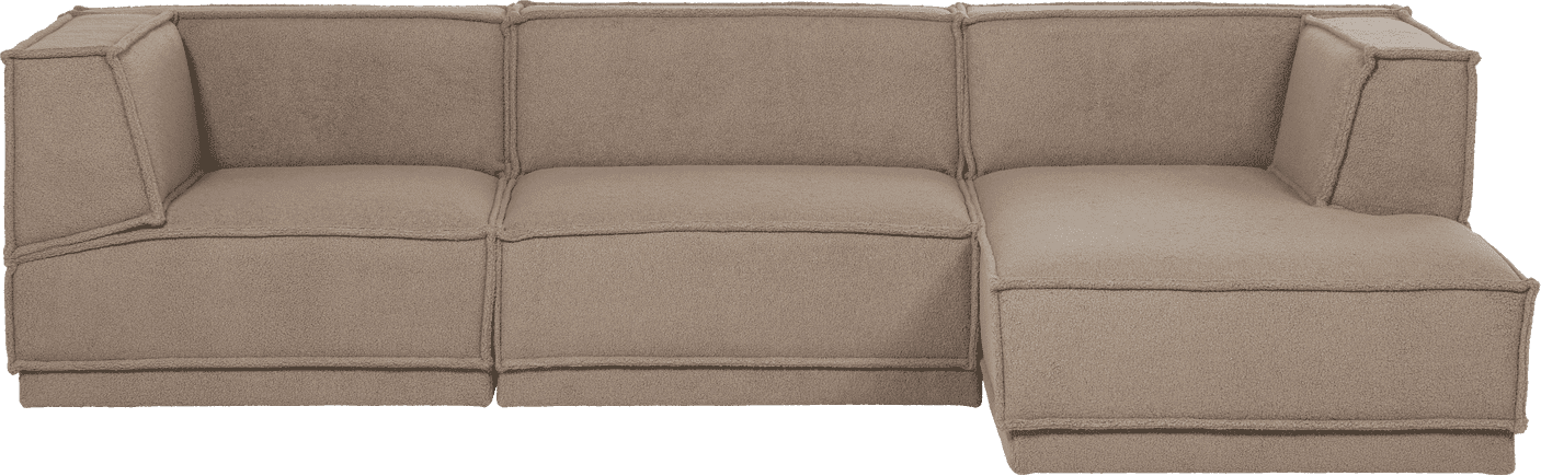 WOOOD Manu chaise longue rechts teddy taupe Taupe Modulaire banken