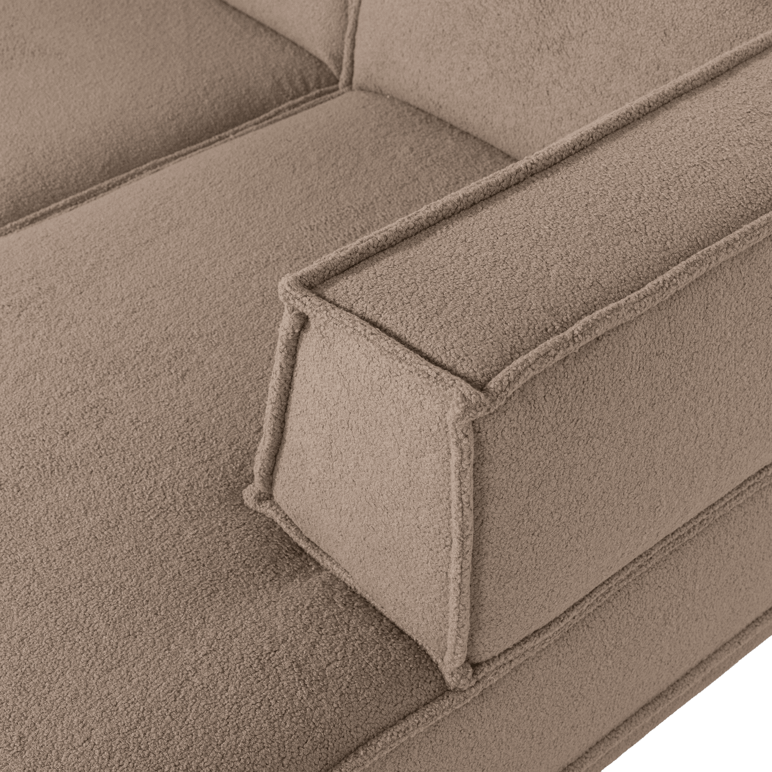 WOOOD Manu chaise longue rechts teddy taupe Taupe Modulaire banken