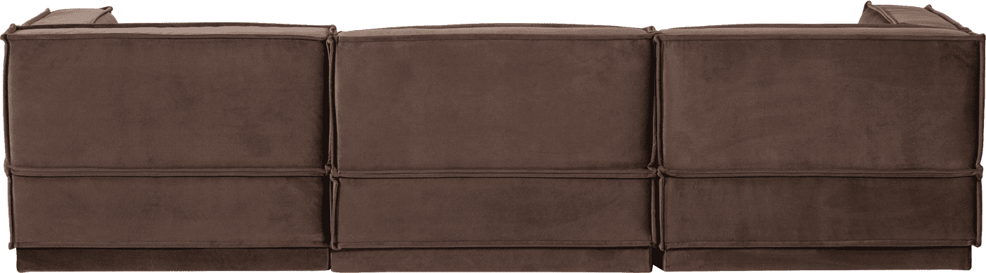 WOOOD Manu chaise longue rechts velvet bruin Bruin Modulaire banken