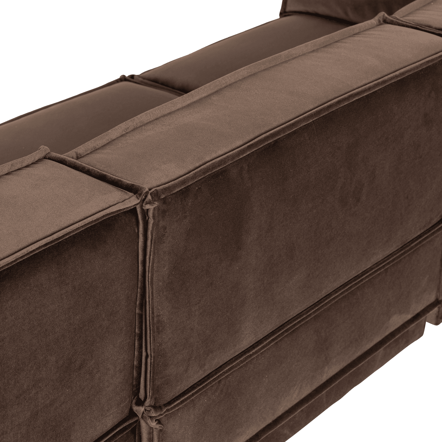 WOOOD Manu chaise longue rechts velvet bruin Bruin Modulaire banken