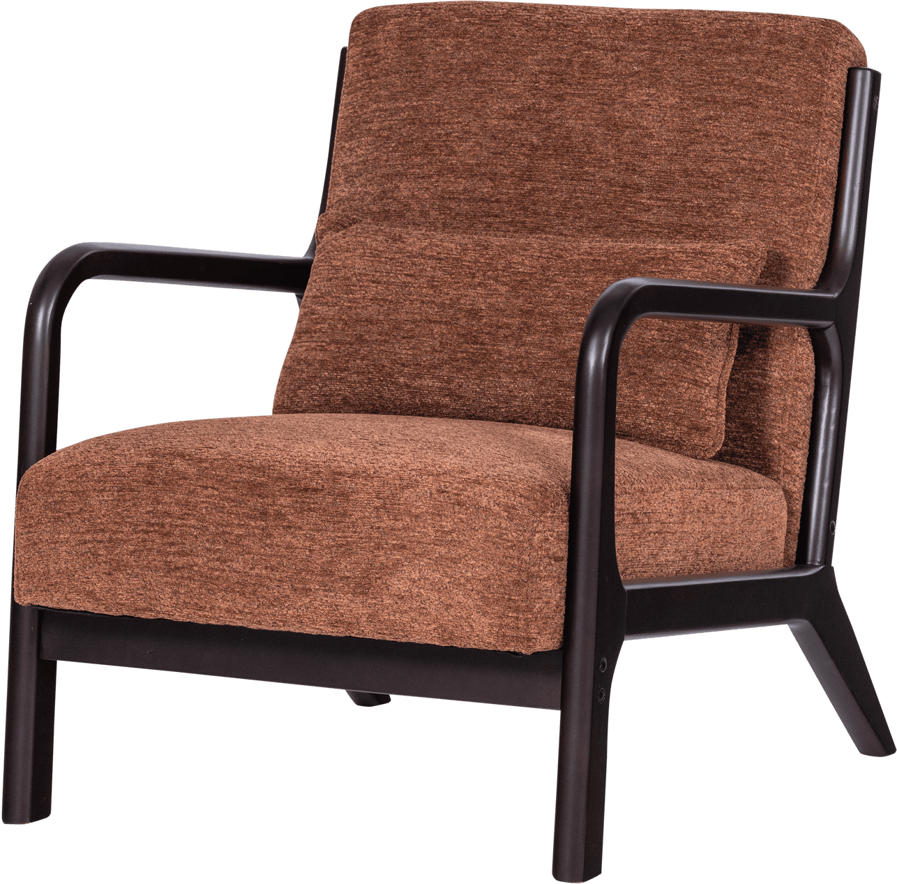 WOOOD Mark fauteuil chenille bruin Bruin Fauteuil