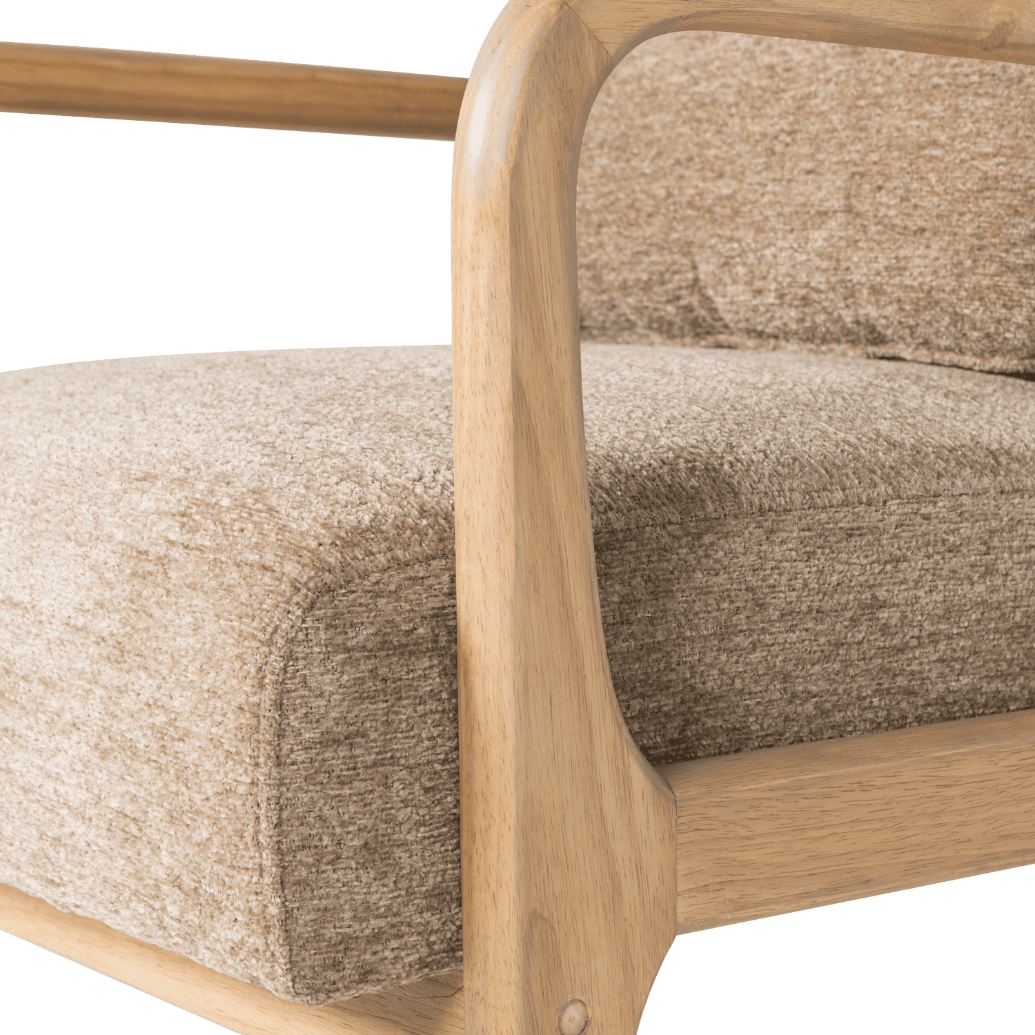 WOOOD Mark fauteuil chenille zand Bruin|Beige Fauteuil