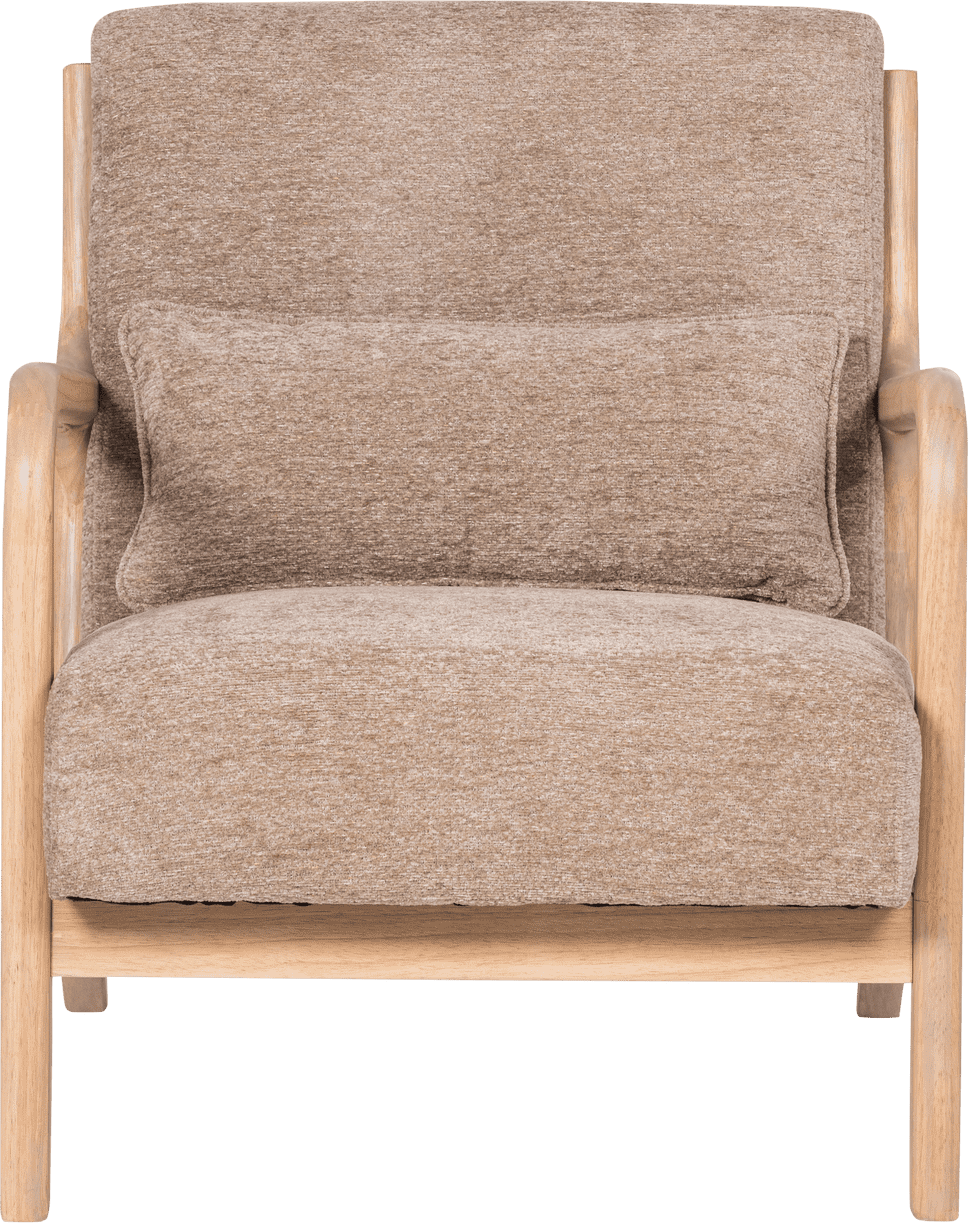 WOOOD Mark fauteuil chenille zand Bruin|Beige Fauteuil