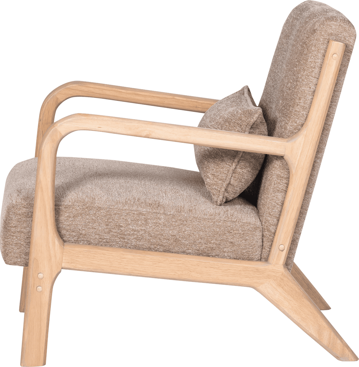 WOOOD Mark fauteuil chenille zand Bruin|Beige Fauteuil