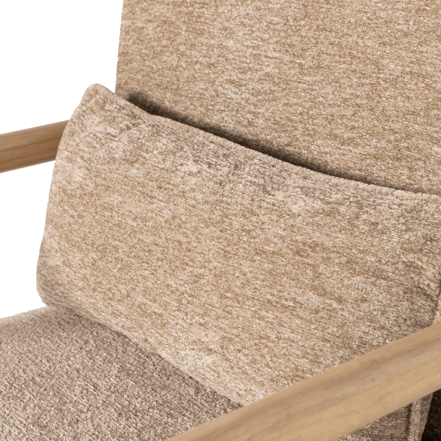 WOOOD Mark fauteuil chenille zand Bruin|Beige Fauteuil