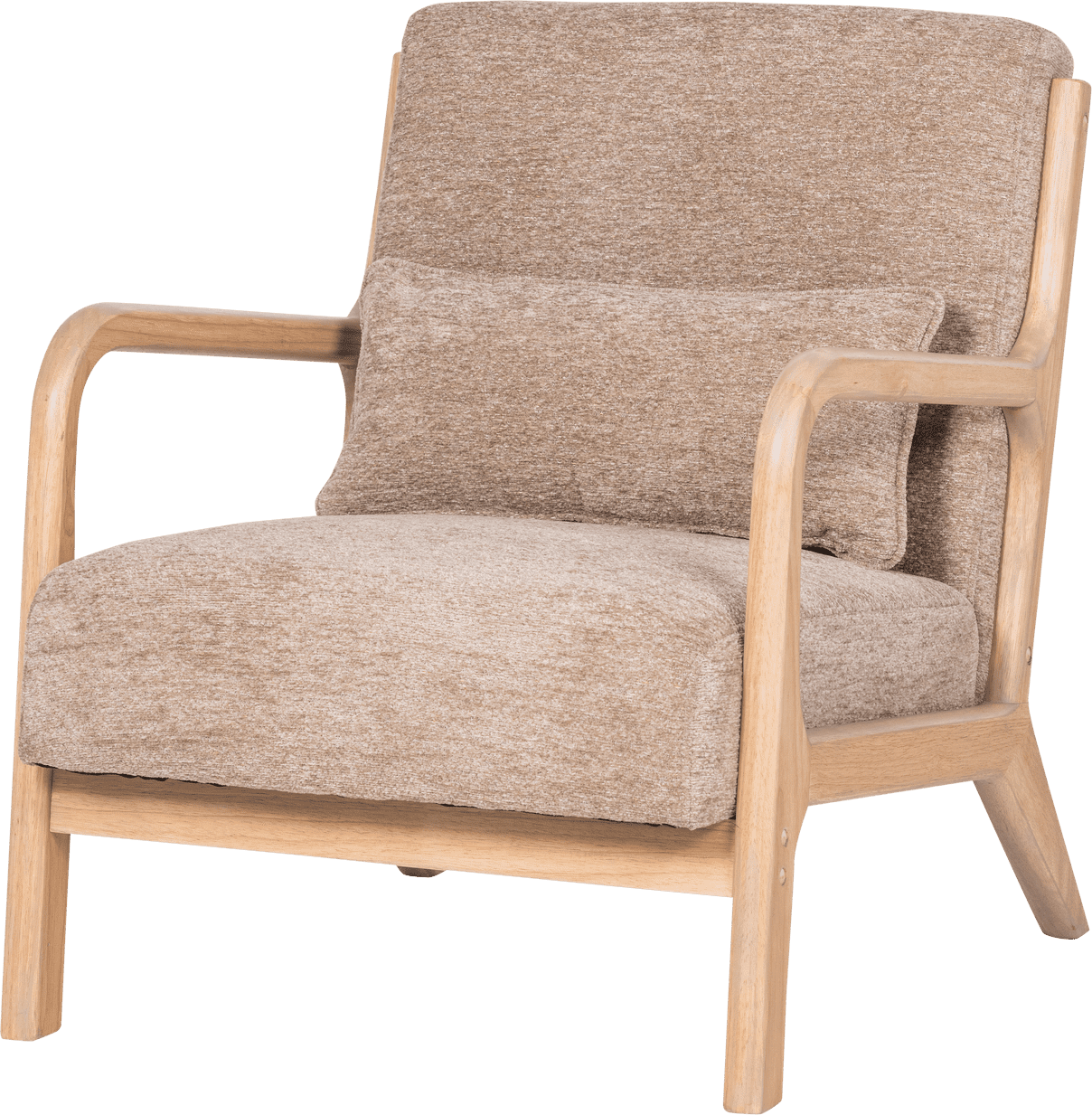 WOOOD Mark fauteuil chenille zand Bruin|Beige Fauteuil