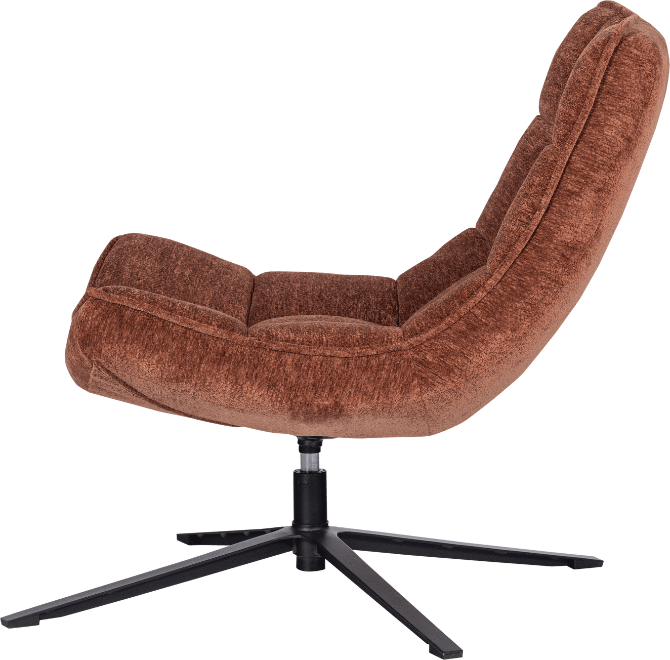 WOOOD Maudi draaifauteuil chenille structuur bruin Bruin Draaifauteuil