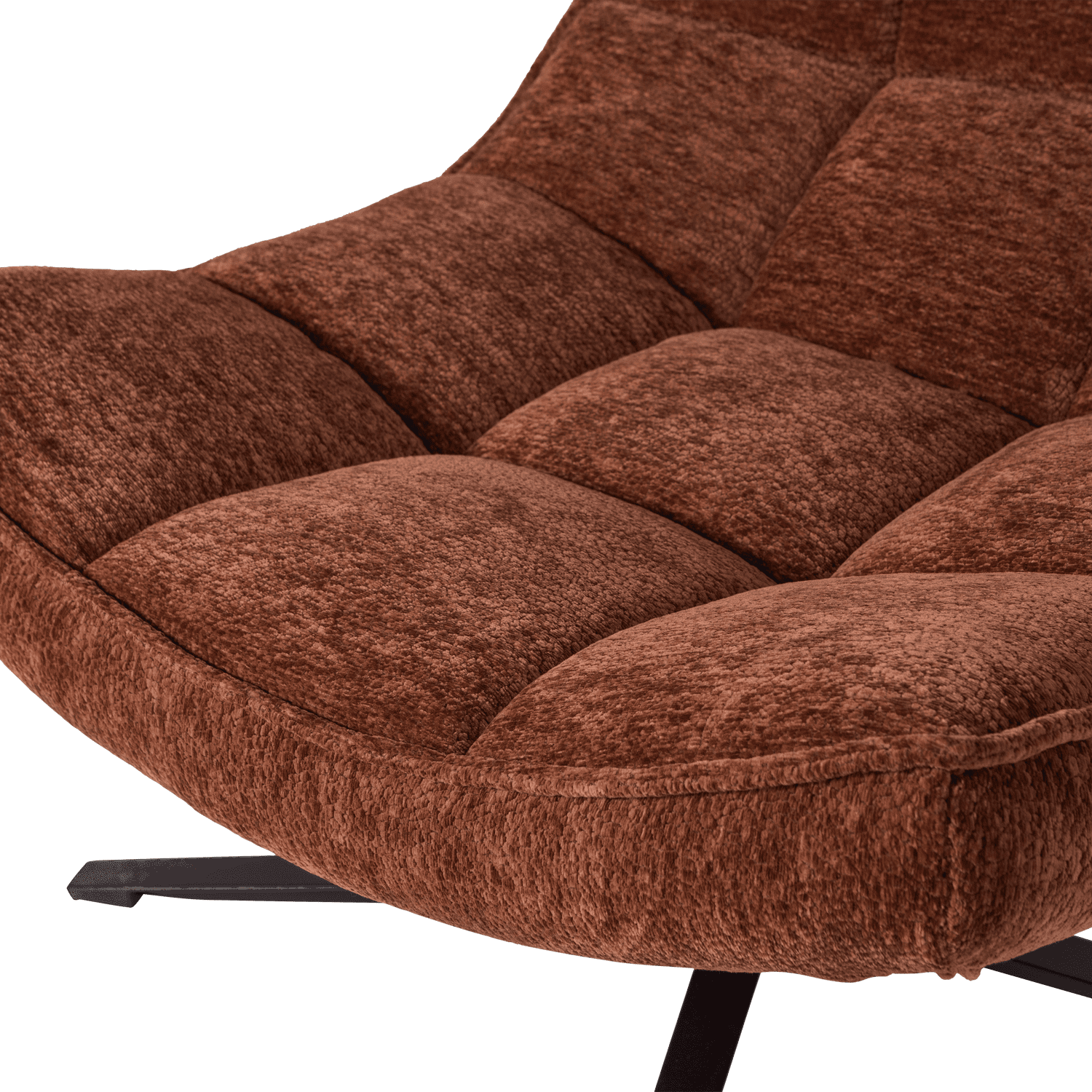 WOOOD Maudi draaifauteuil chenille structuur bruin Bruin Draaifauteuil