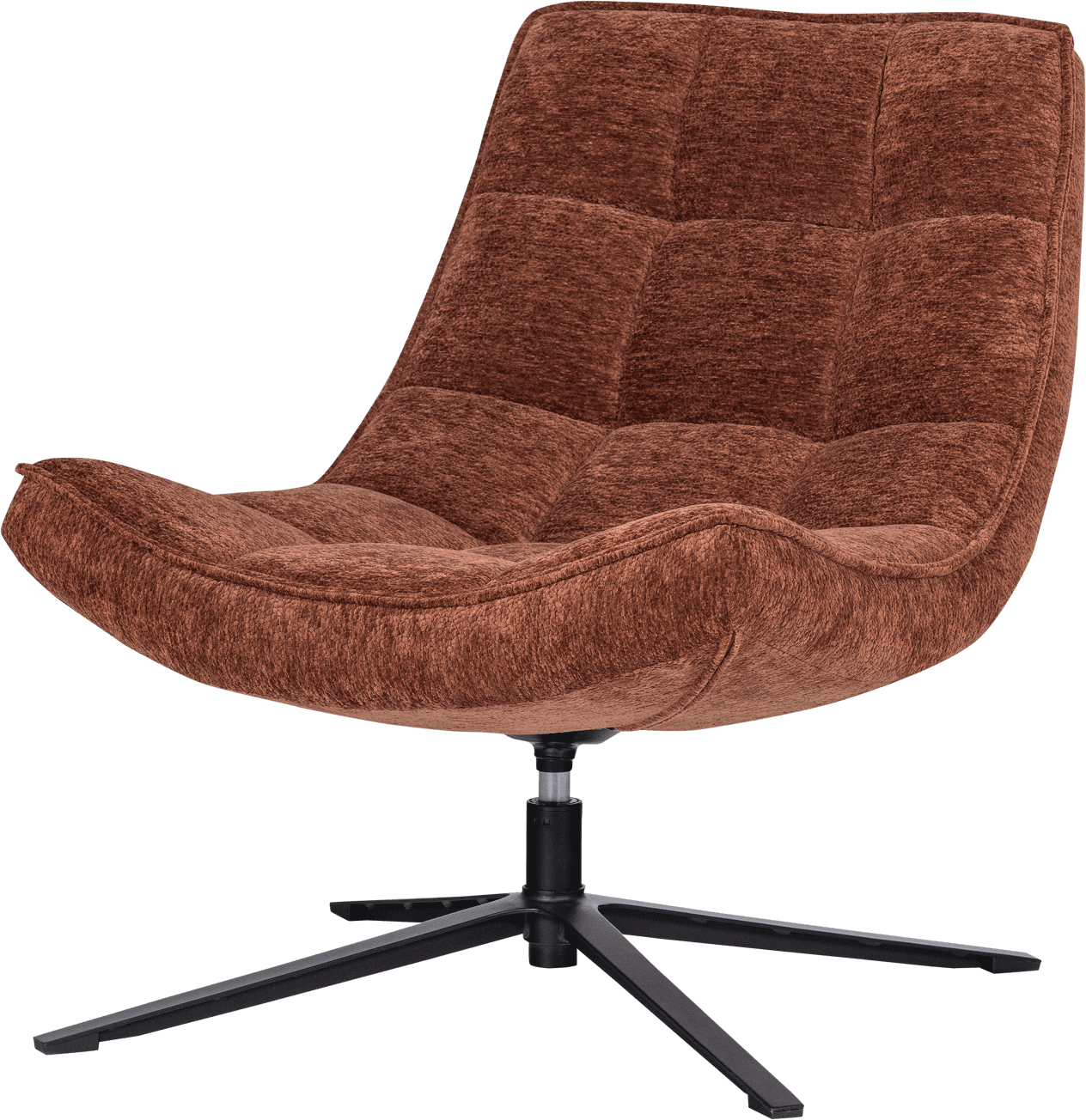 WOOOD Maudi draaifauteuil chenille structuur bruin Bruin Draaifauteuil