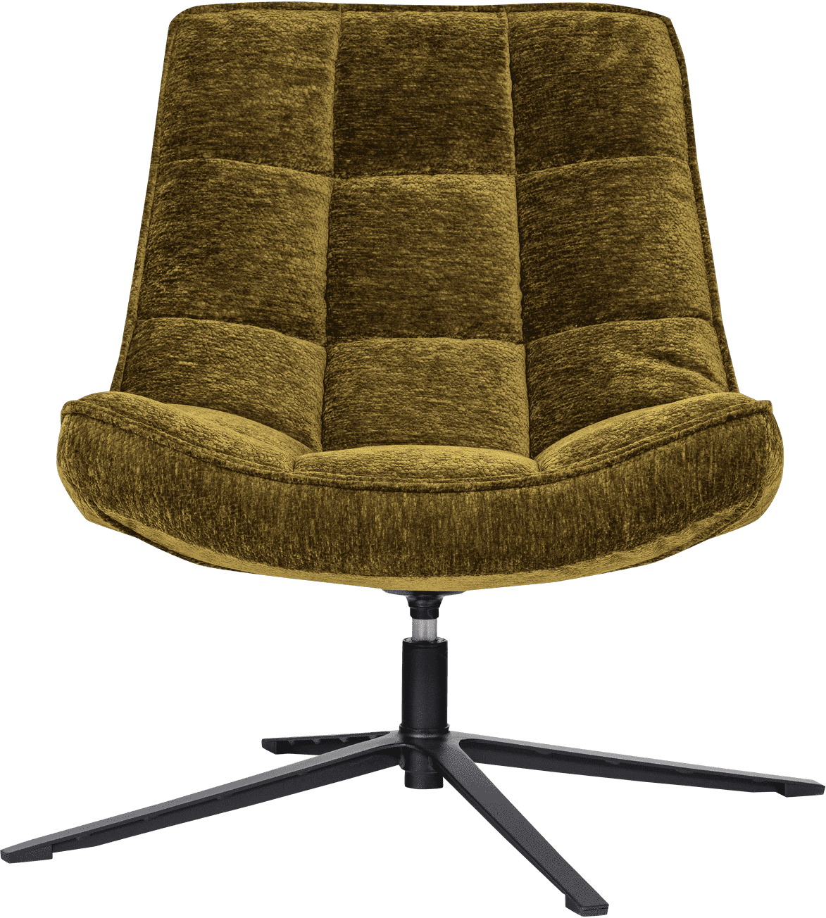 WOOOD Maudi draaifauteuil chenille structuur groen Groen Draaifauteuil