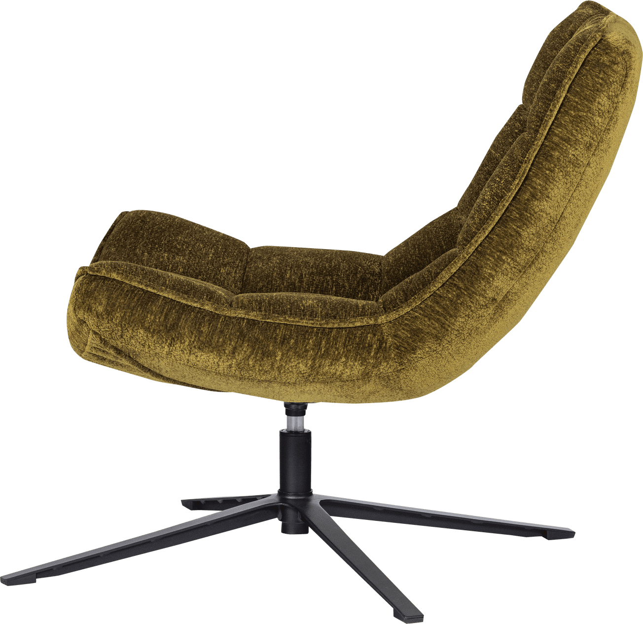 WOOOD Maudi draaifauteuil chenille structuur groen Groen Draaifauteuil