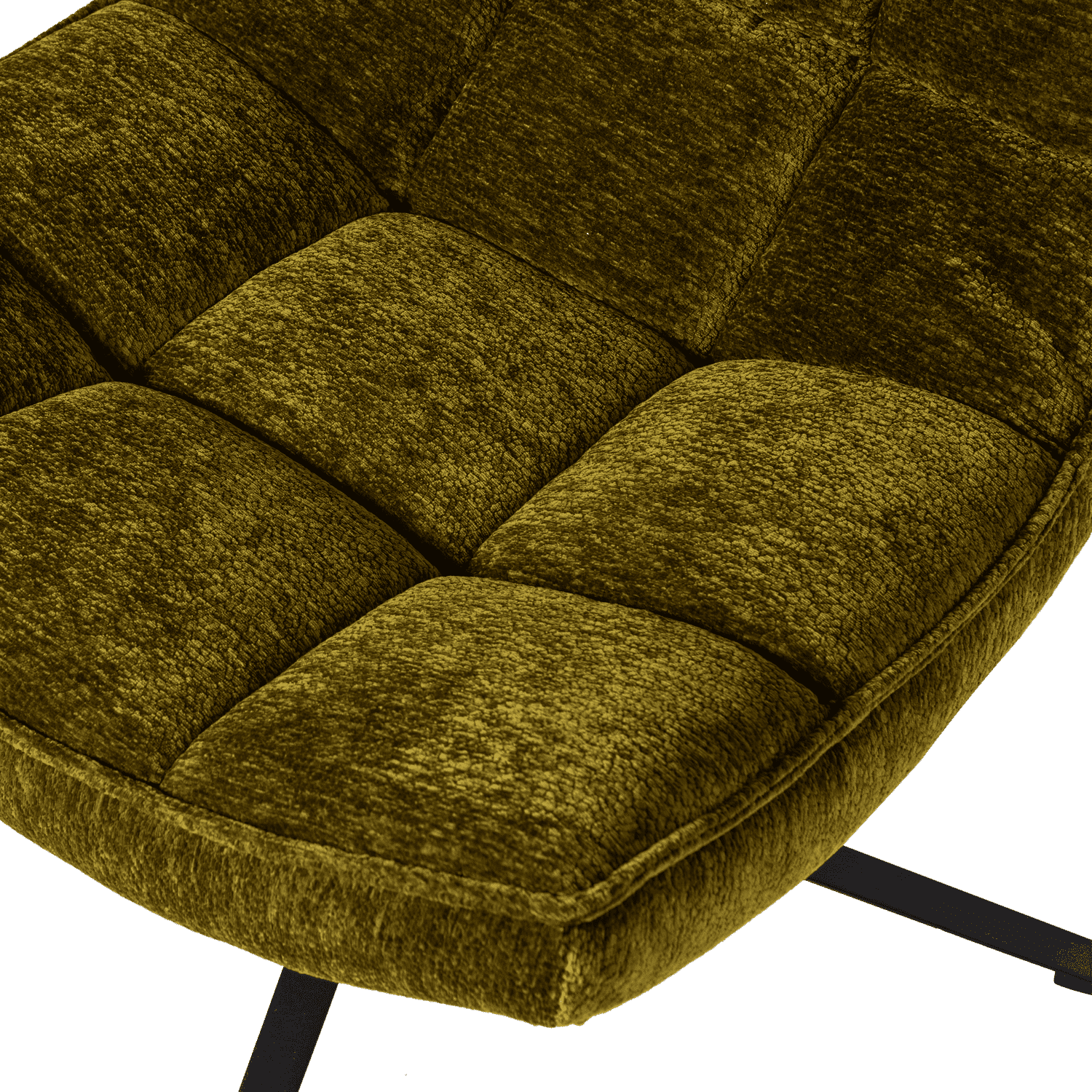 WOOOD Maudi draaifauteuil chenille structuur groen Groen Draaifauteuil