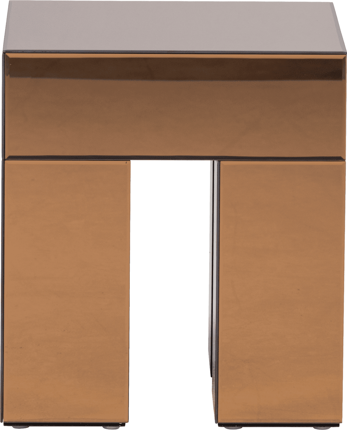 WOOOD Mirrox bijzettafel hout spiegelglas bruin Bruin Bijzettafel