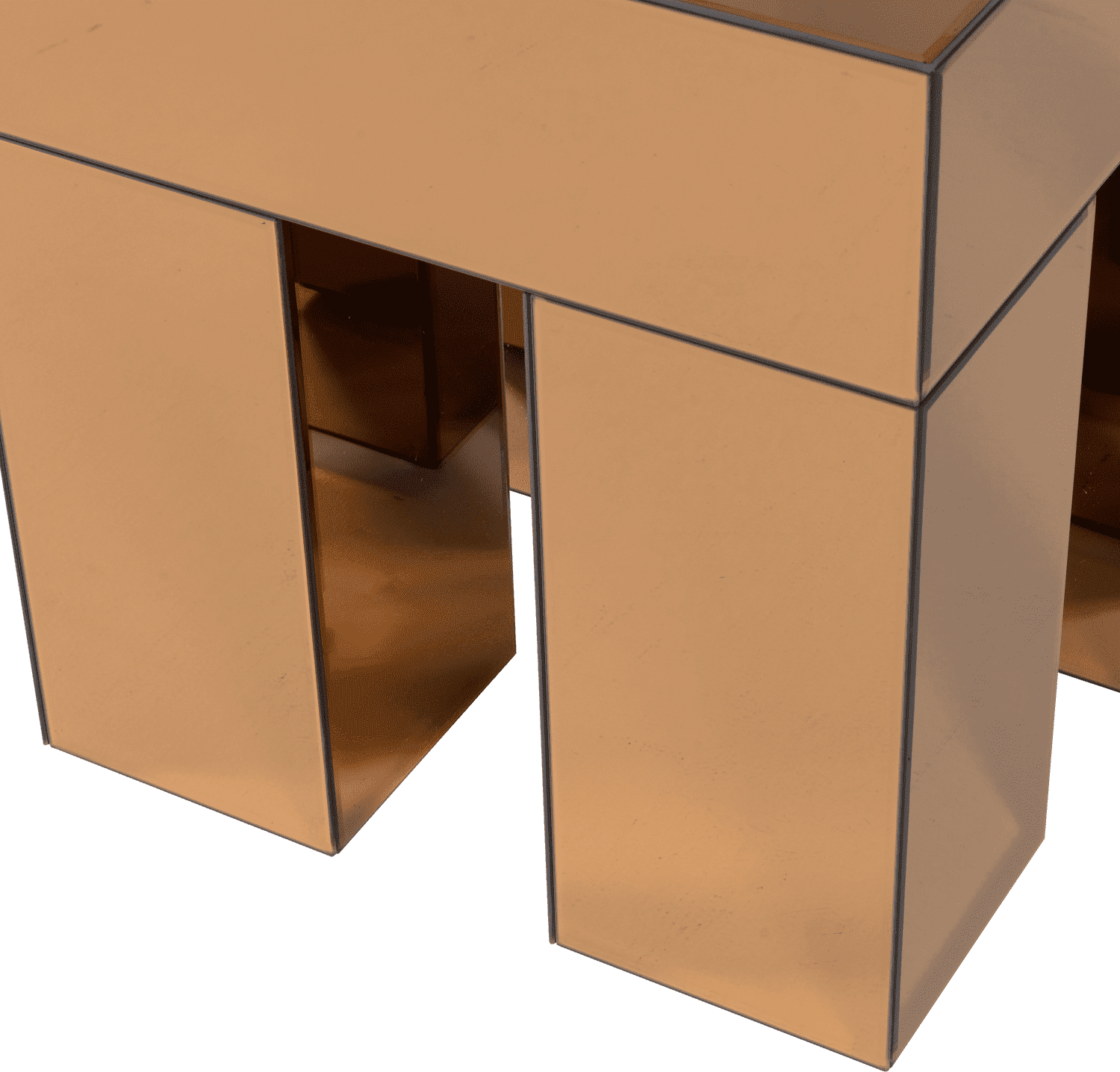WOOOD Mirrox bijzettafel hout spiegelglas bruin Bruin Bijzettafel