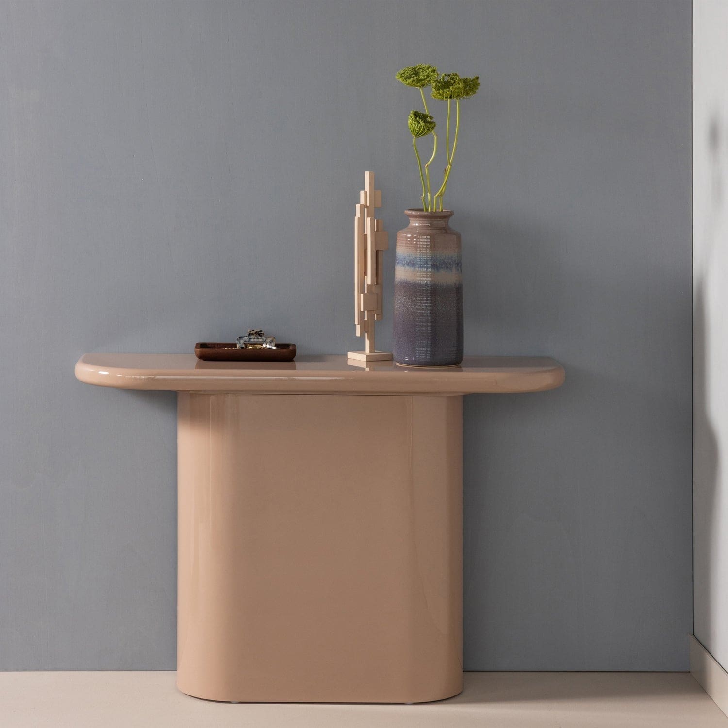 WOOOD Nocta sidetable hout hoogglans lichtroze Lichtroze Wandtafel