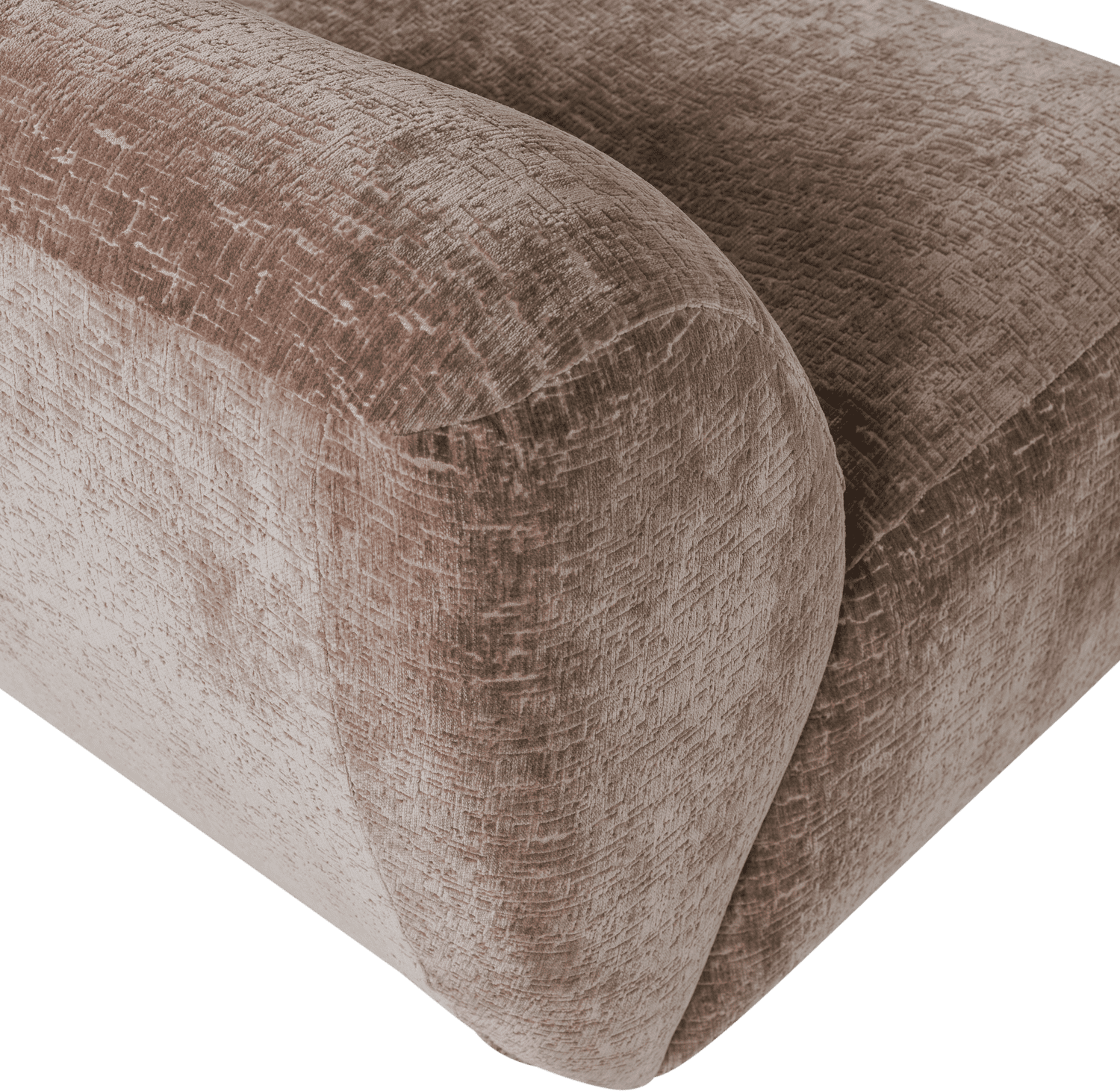 WOOOD Nomu fauteuil craquele velvet lichtbruin Lichtbruin Fauteuil