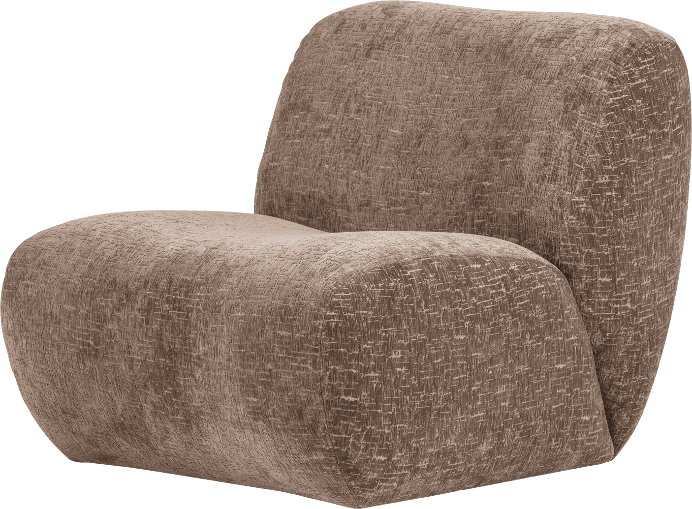 WOOOD Nomu fauteuil craquele velvet lichtbruin Lichtbruin Fauteuil