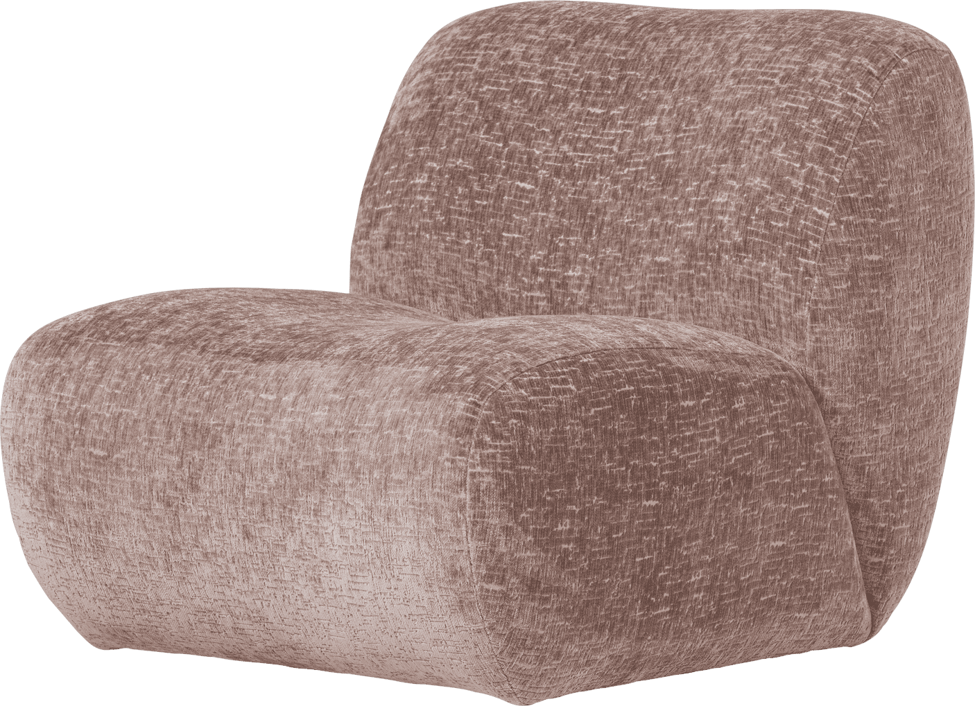 WOOOD Nomu fauteuil craquele velvet lichtroze Lichtroze Fauteuil