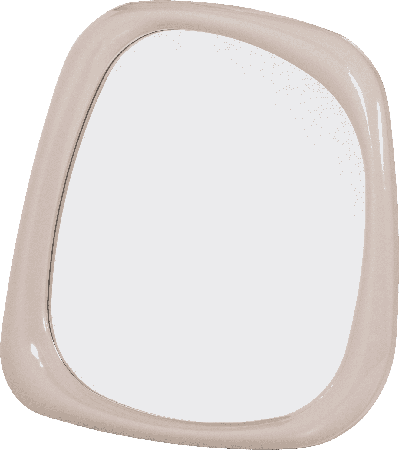 WOOOD Norea spiegel 90x90cm hout hoogglans zand Bruin|Beige Spiegel