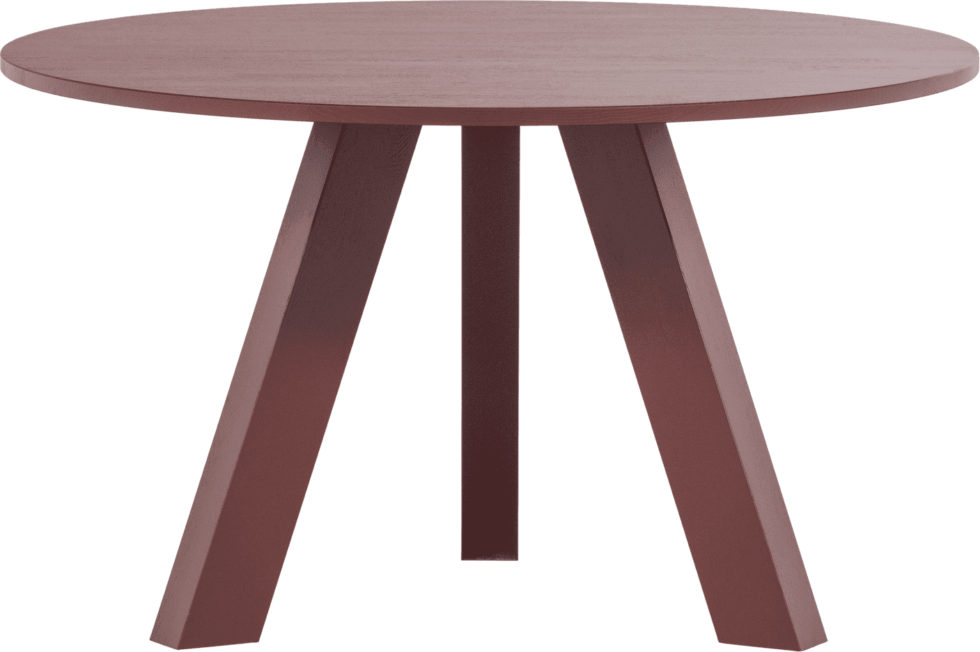 WOOOD Rhonda eettafel o129cm eiken bordeauxrood Bordeaux