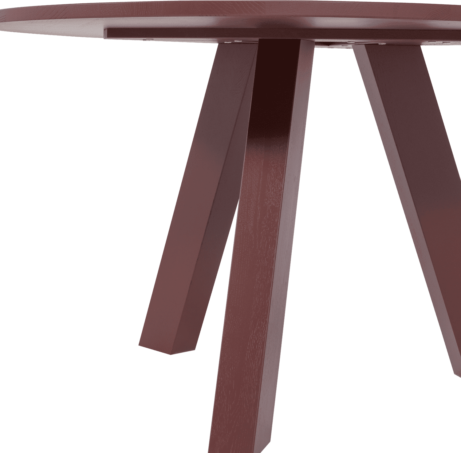 WOOOD Rhonda eettafel o129cm eiken bordeauxrood Bordeaux