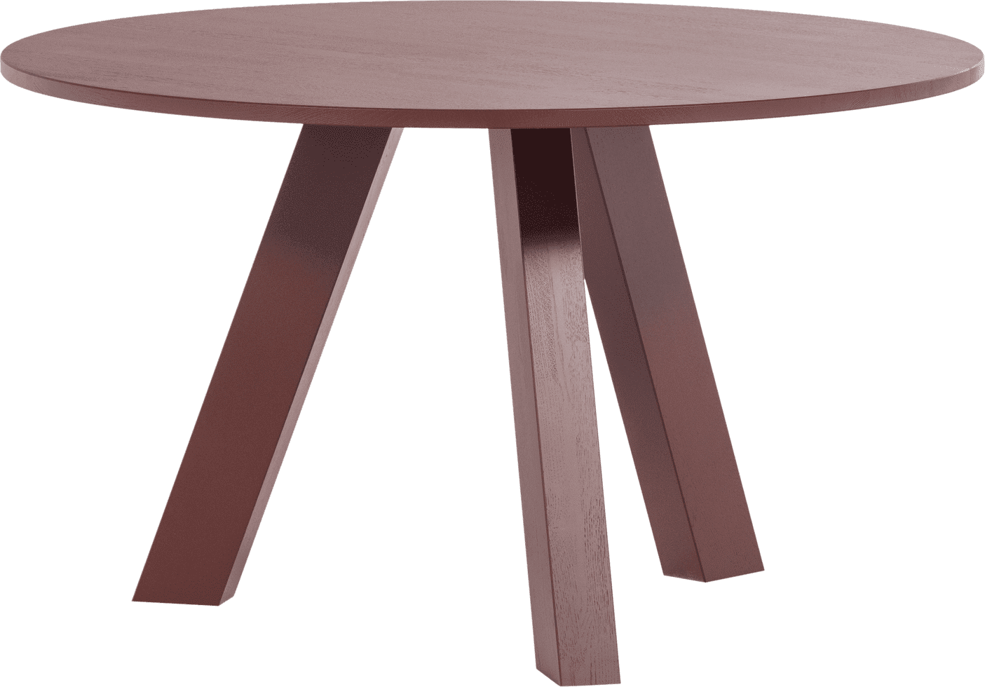 WOOOD Rhonda eettafel o129cm eiken bordeauxrood Bordeaux