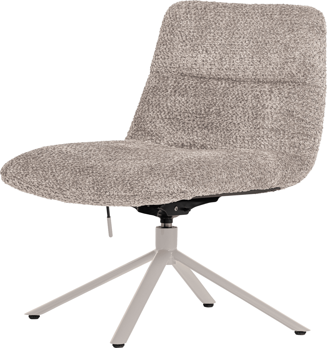 WOOOD Soren verstelbare draaifauteuil wollig grijs Grijs Draaifauteuil