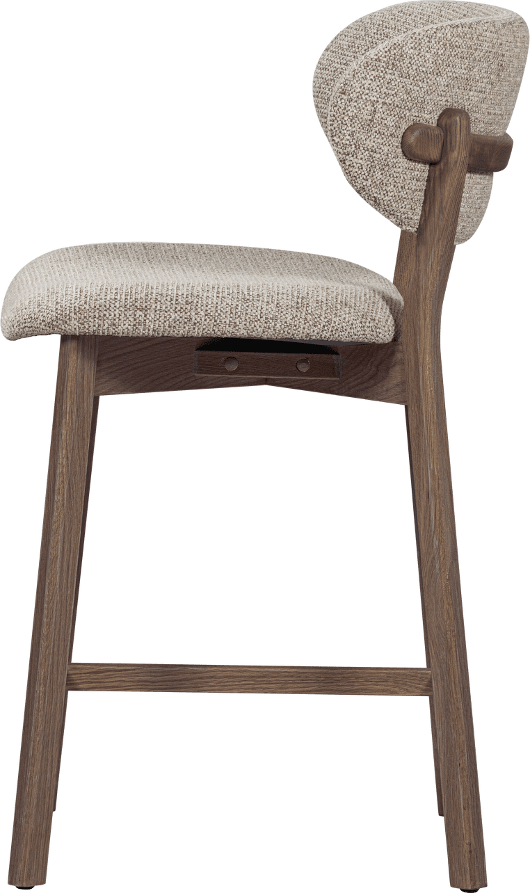WOOOD Udar barstoel naturel met houten frame bruin Bruin Barstoel