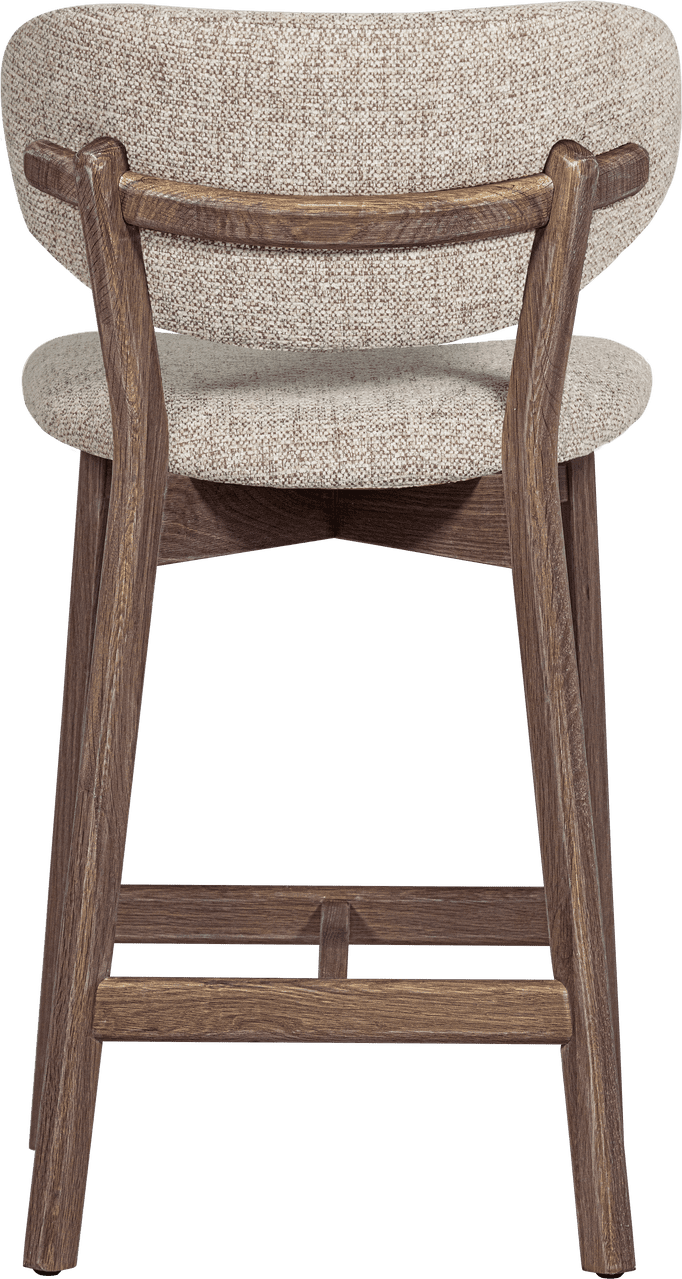 WOOOD Udar barstoel naturel met houten frame bruin Bruin Barstoel