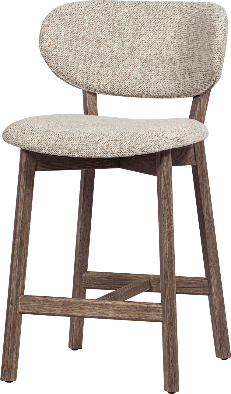 WOOOD Udar barstoel naturel met houten frame bruin Bruin Barstoel