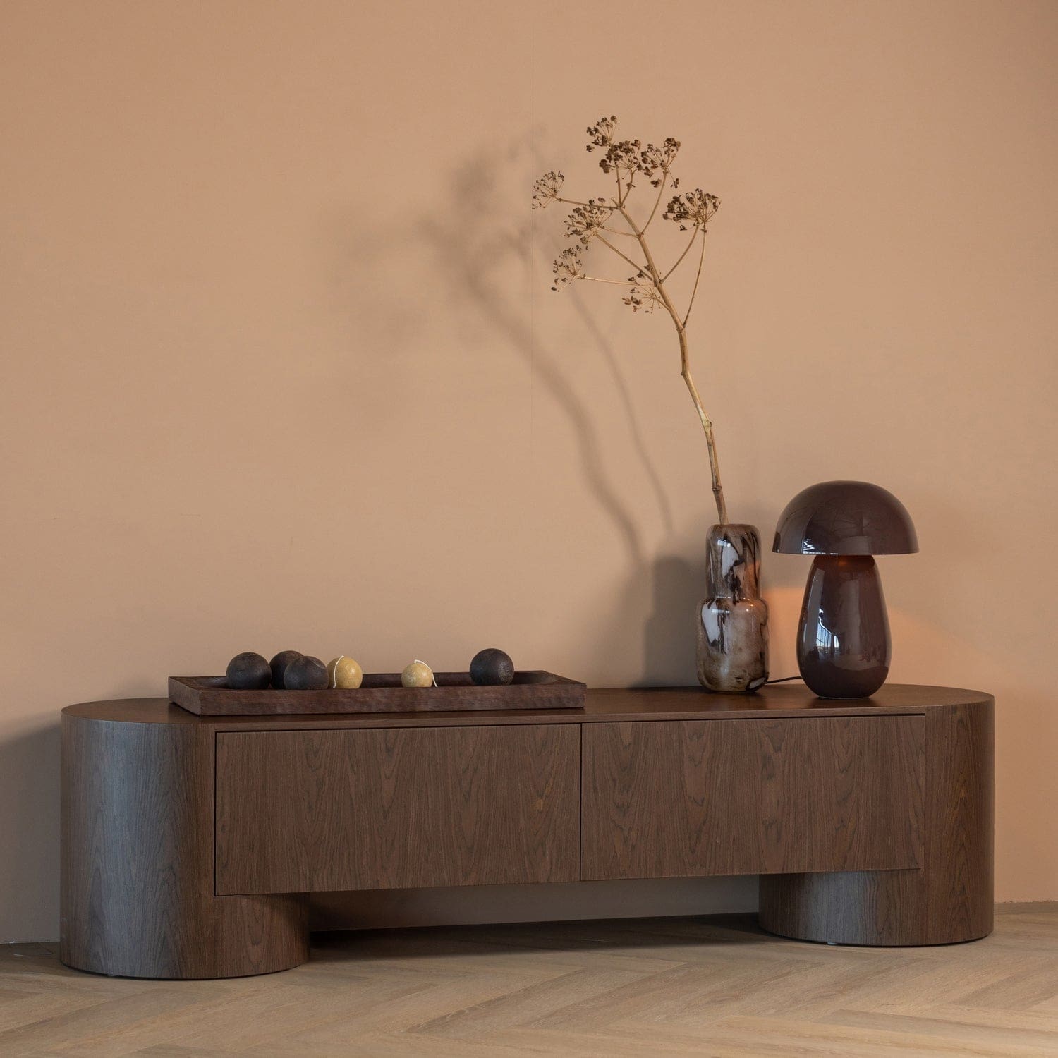 WOOOD Velari tv meubel hout fineer bruin Bruin Tv-meubel|Tv-dressoir