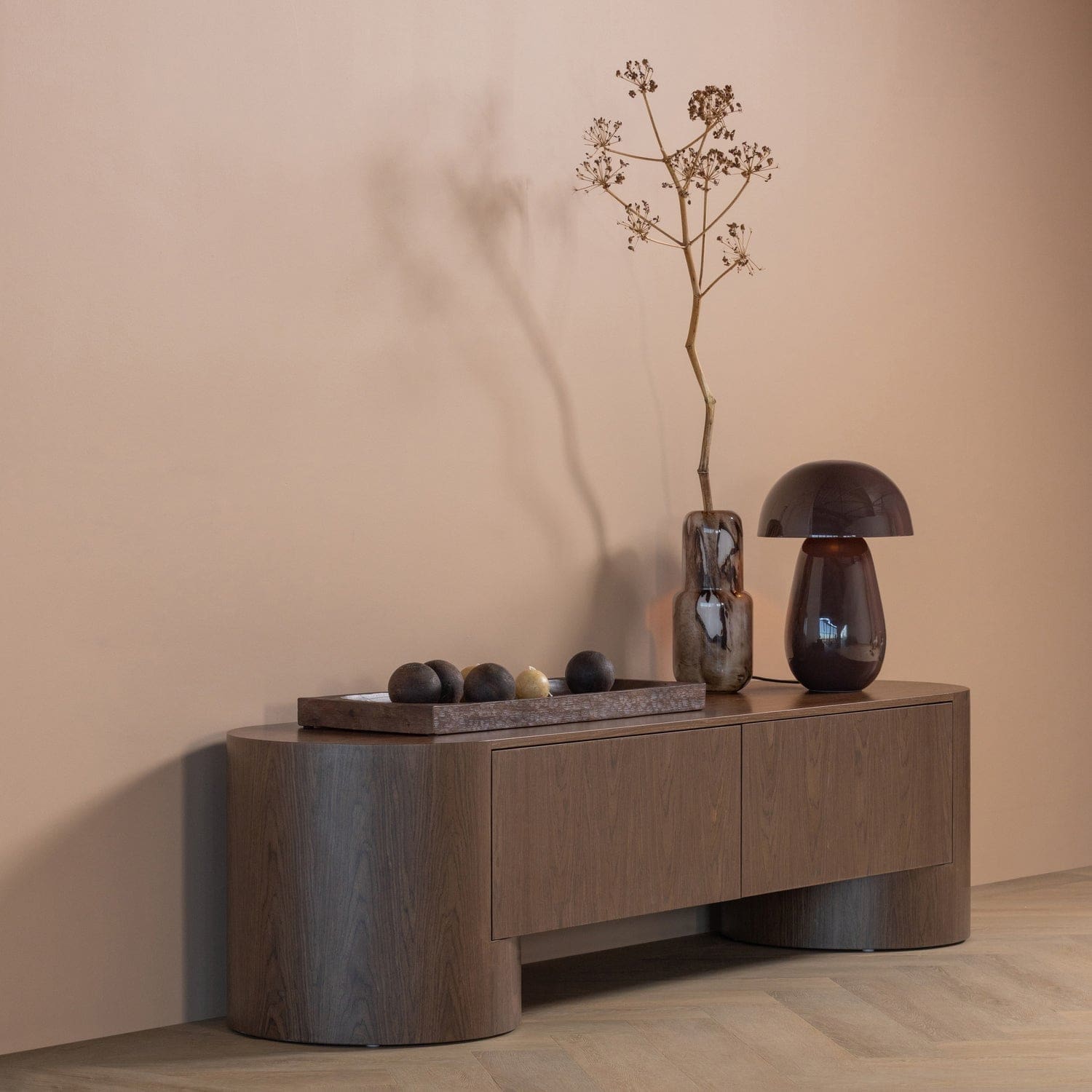 WOOOD Velari tv meubel hout fineer bruin Bruin Tv-meubel|Tv-dressoir