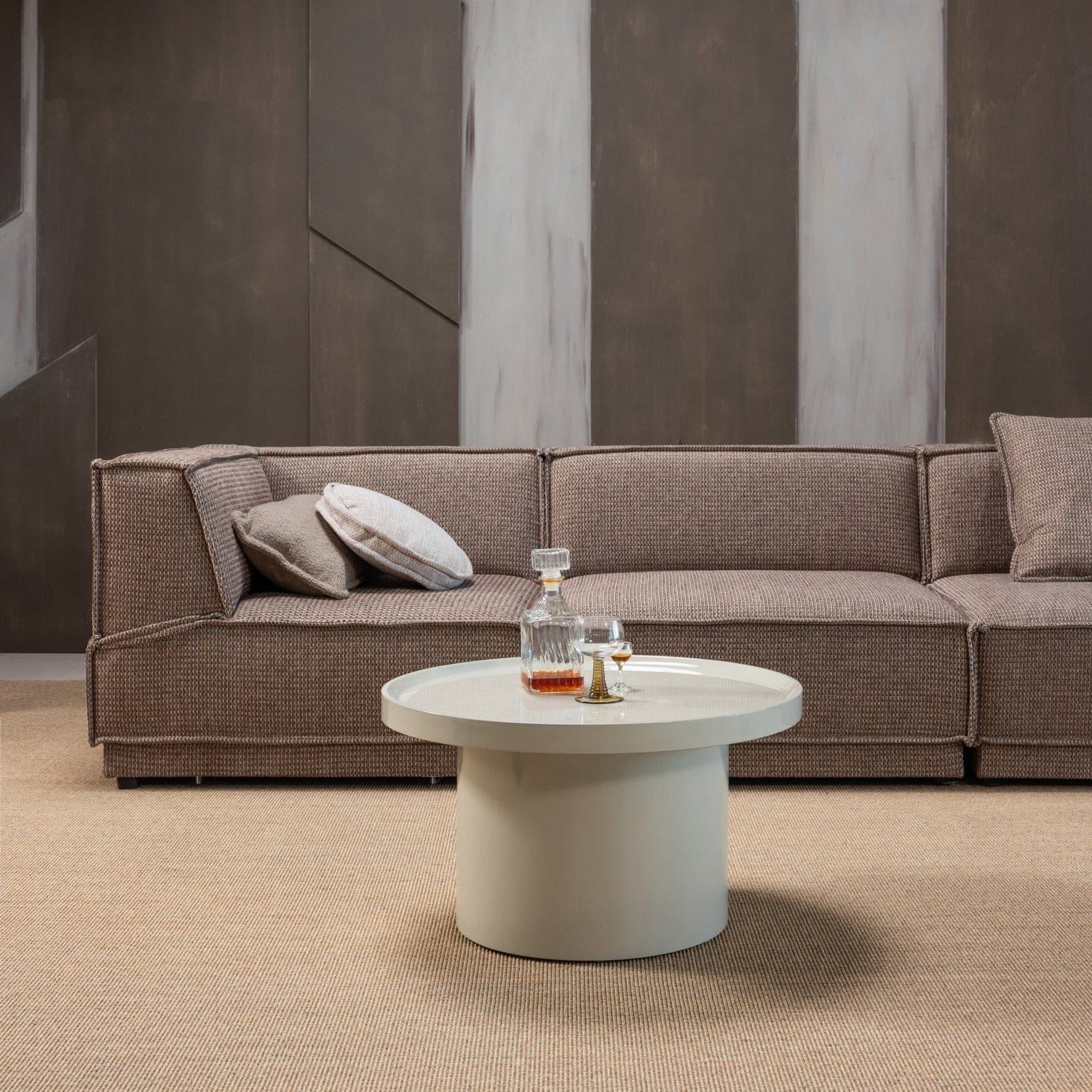 WOOOD Veluna bijzettafel 40x70cm hout hoogglans zand Bruin|Beige Bijzettafel