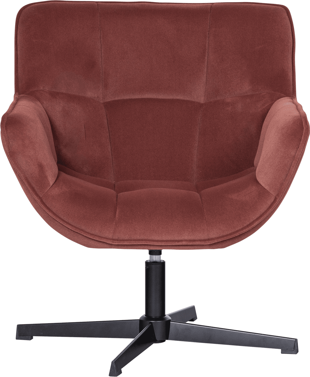 WOOOD Wibo draaifauteuil mat velvet bruinrood Bruin/rood Draaifauteuil