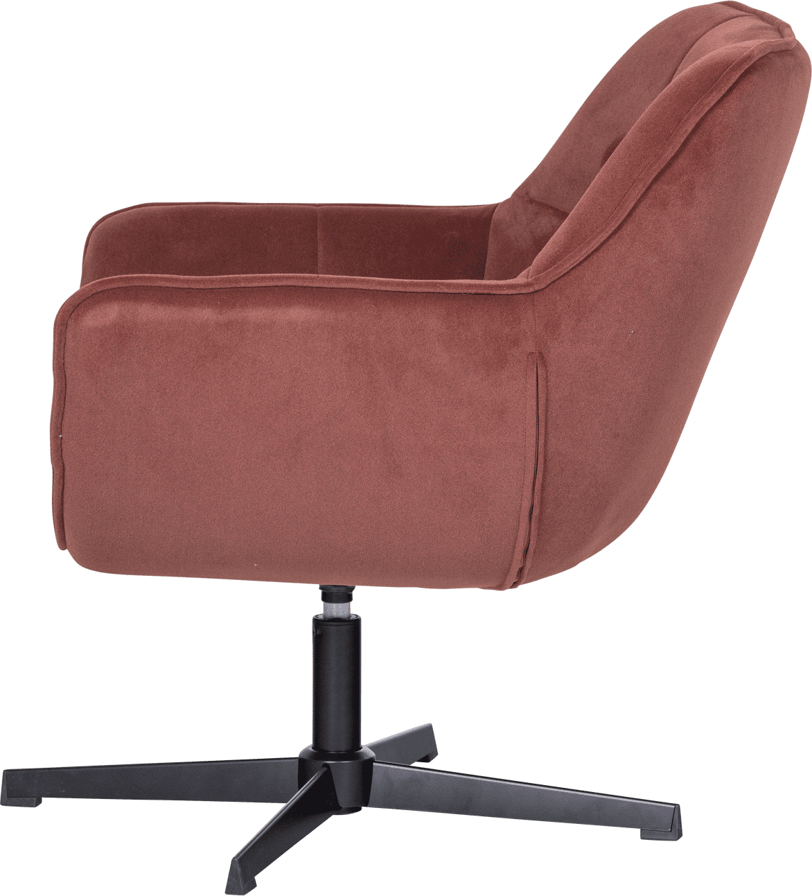 WOOOD Wibo draaifauteuil mat velvet bruinrood Bruin/rood Draaifauteuil