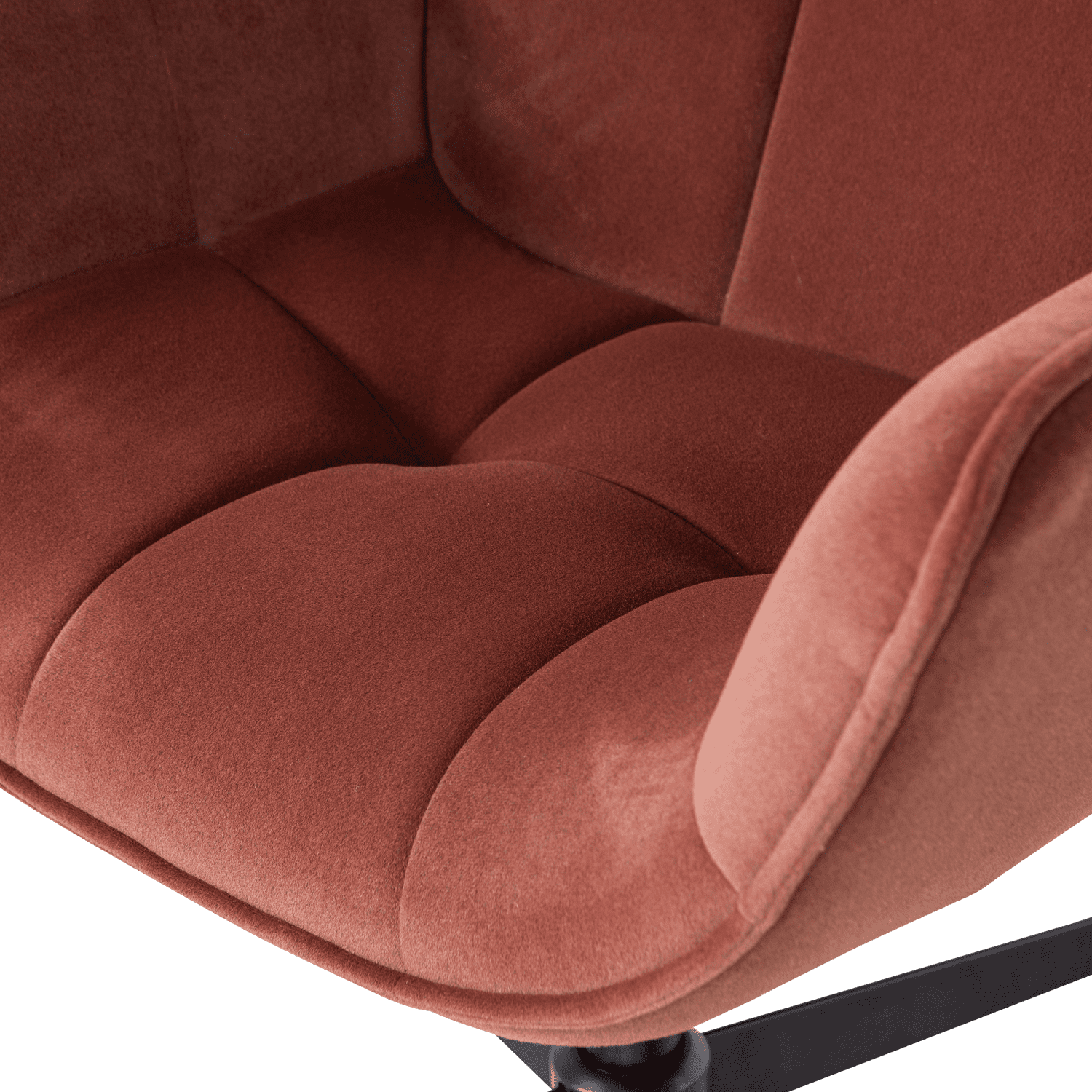 WOOOD Wibo draaifauteuil mat velvet bruinrood Bruin/rood Draaifauteuil