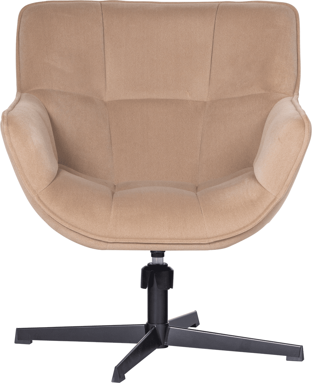 WOOOD Wibo draaifauteuil mat velvet zand Bruin|Beige Draaifauteuil