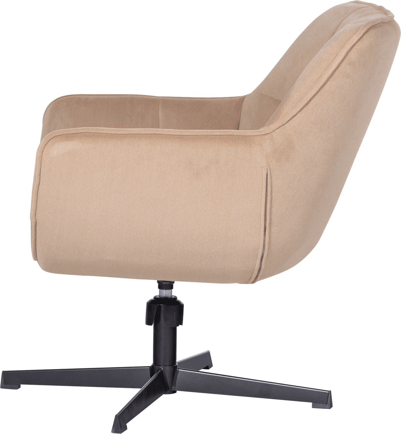 WOOOD Wibo draaifauteuil mat velvet zand Bruin|Beige Draaifauteuil