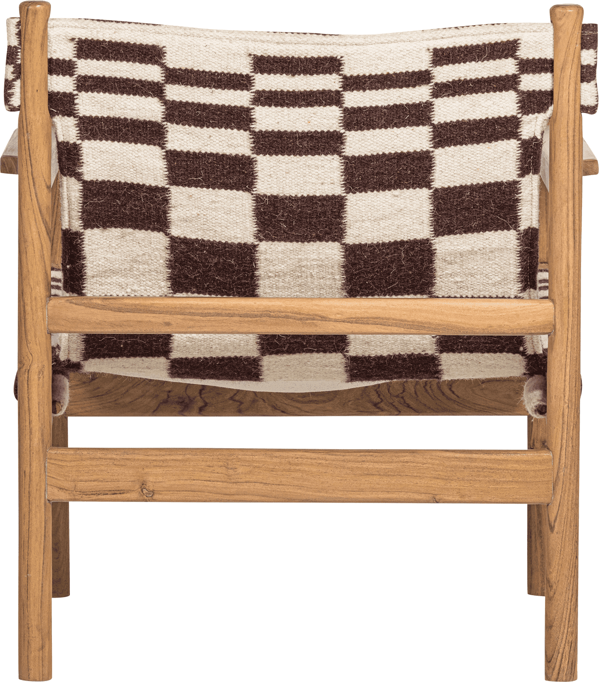 WOOOD Zano fauteuil hout bruin met kelim zitting naturel Bruin Fauteuil