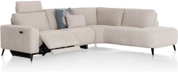 Xooon Carini hoekbank 2.5-arm links electrisch + ottomane rechts - vada beige Bank