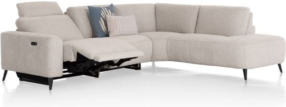 Xooon Carini hoekbank 2.5-arm links electrisch + ottomane rechts - vada beige Bank