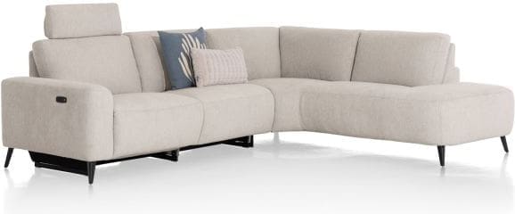 Xooon Carini hoekbank 2.5-arm links electrisch + ottomane rechts - vada beige Bank
