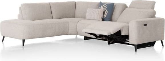 Xooon Carini hoekbank 2.5-arm rechts electrisch + ottomane links - vada beige Bank